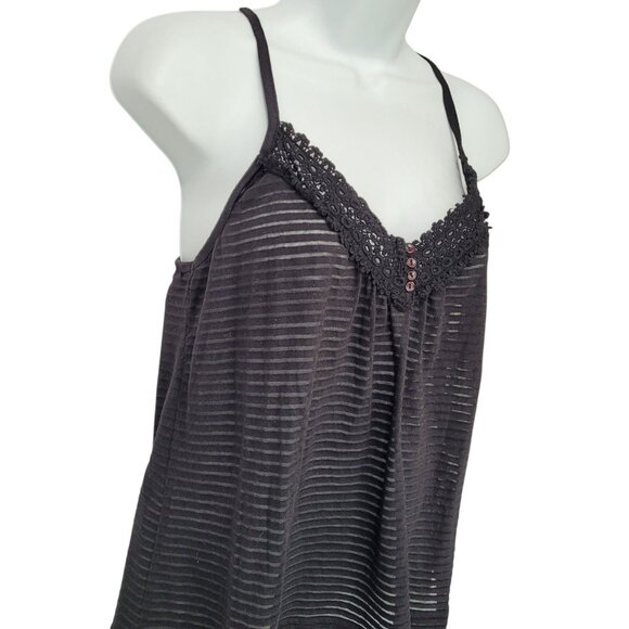 LEI Lace Trim Tank Top Stretch Junior M Fairy Grunge Y2K Elena Gilbert Spaghetti - Picture 4 of 12